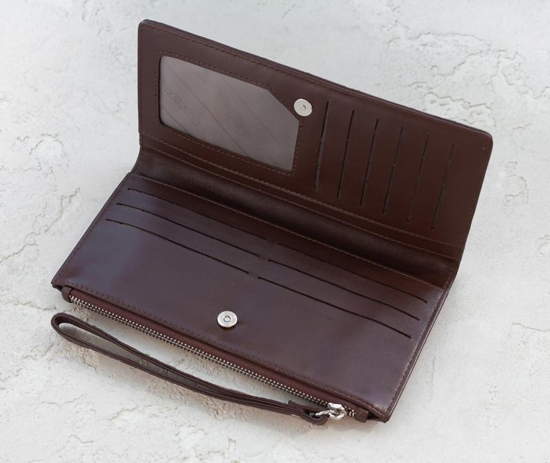 Гаманець із натуральної шкіри крокодила Ekzotic Leather коричневий на блискавці (cw 93_2)