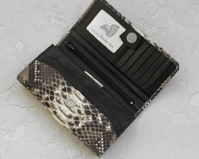 Кошелек из кожи питона  Ekzotic Leather Бежевый (snw71)
