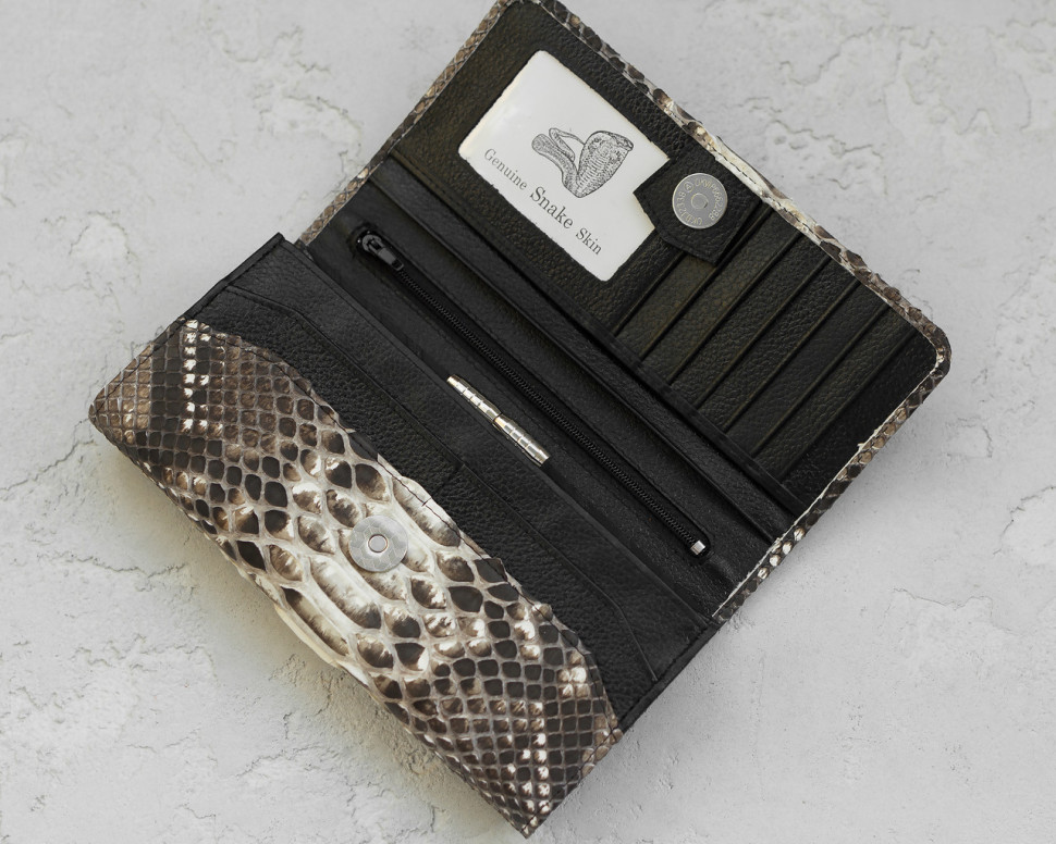 Кошелек из кожи питона  Ekzotic Leather Бежевый (snw71)