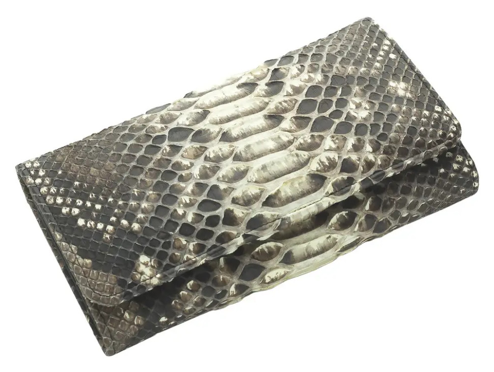 Кошелек из кожи питона  Ekzotic Leather Бежевый (snw71)