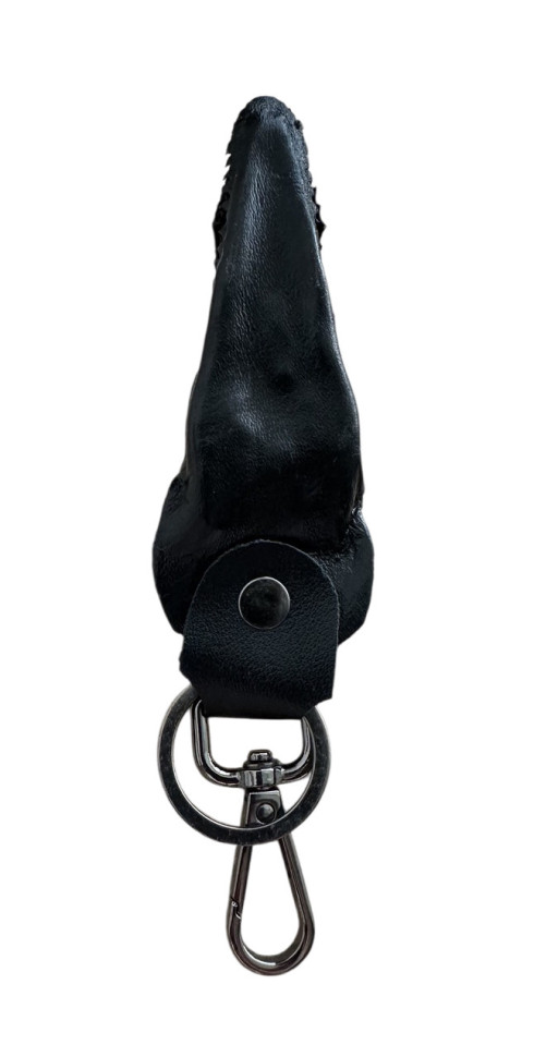 Брелок для ключів зі справжньою головою крокодила чорний Ekzotic leather crc07