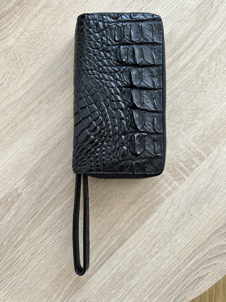 Барсетка клатч чоловічий  із натуральної шкіри крокодила  Ekzotic Leather Чорний (cb 01)