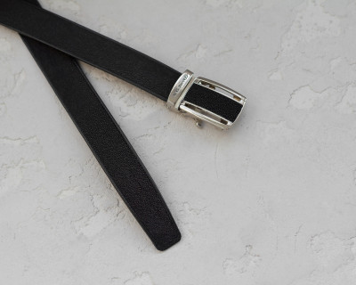 Ремень из кожи ската Ekzotic Leather Черный (stb10_2)