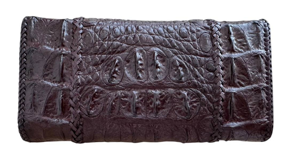 Гаманець портмоне жіноче із натуральної шкіри крокодила Ekzotic Leather Коричневе (cw 125)