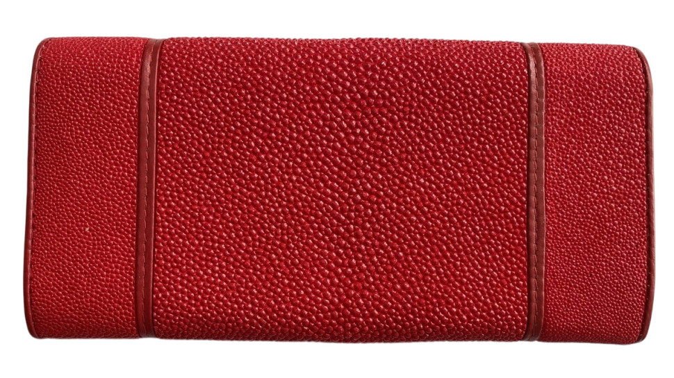 Гаманець жіночий із натуральної шкіри ската  Ekzotic Leather Червоний (stw 29_4)