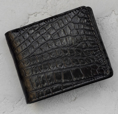 Портмоне зі шкіри з лапою крокодила Чорне Ekzotic Leather (cw02_1)