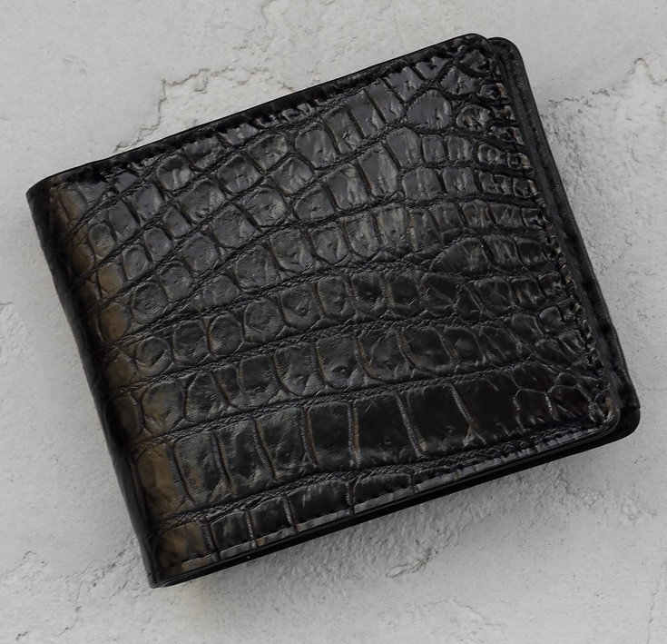 Портмоне зі шкіри з лапою крокодила Чорне Ekzotic Leather (cw02_1)