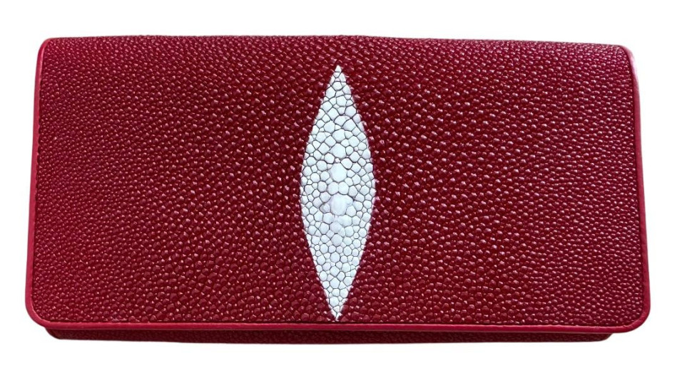 Кошелек из кожи ската Ekzotic leather Красный (stw 39)