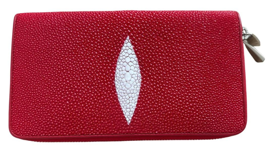 Кошелек из кожи ската  Ekzotic leather Красный (stw 38)