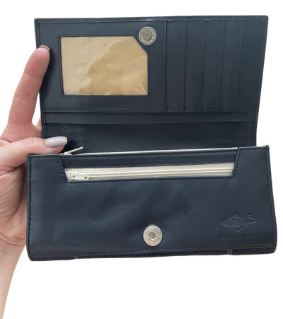 Гаманець жіночий із натуральної шкіри морського ската  Ekzotic Leather темно ...