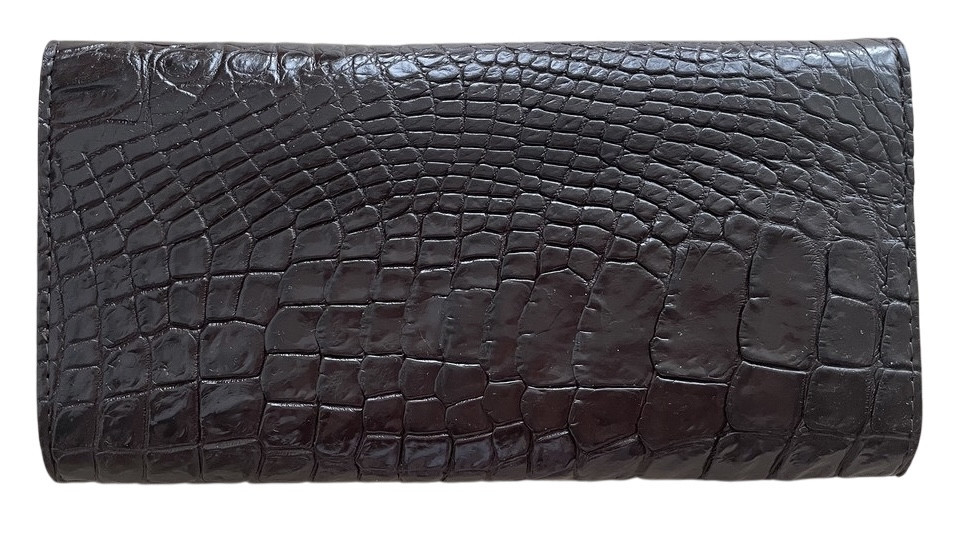 Гаманець портмоне жіночий із натуральної шкіри крокодила  Ekzotic Leather коричневий (cw 95_6)