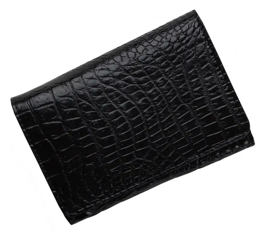 Кошелек женский из кожи крокодила  Ekzotic Leather  Черный (cw108)