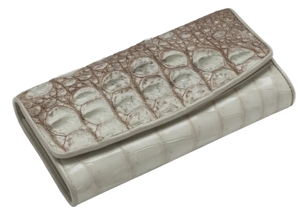 Кошелек из кожи крокодила Ekzotic Leather Белый (cw25)