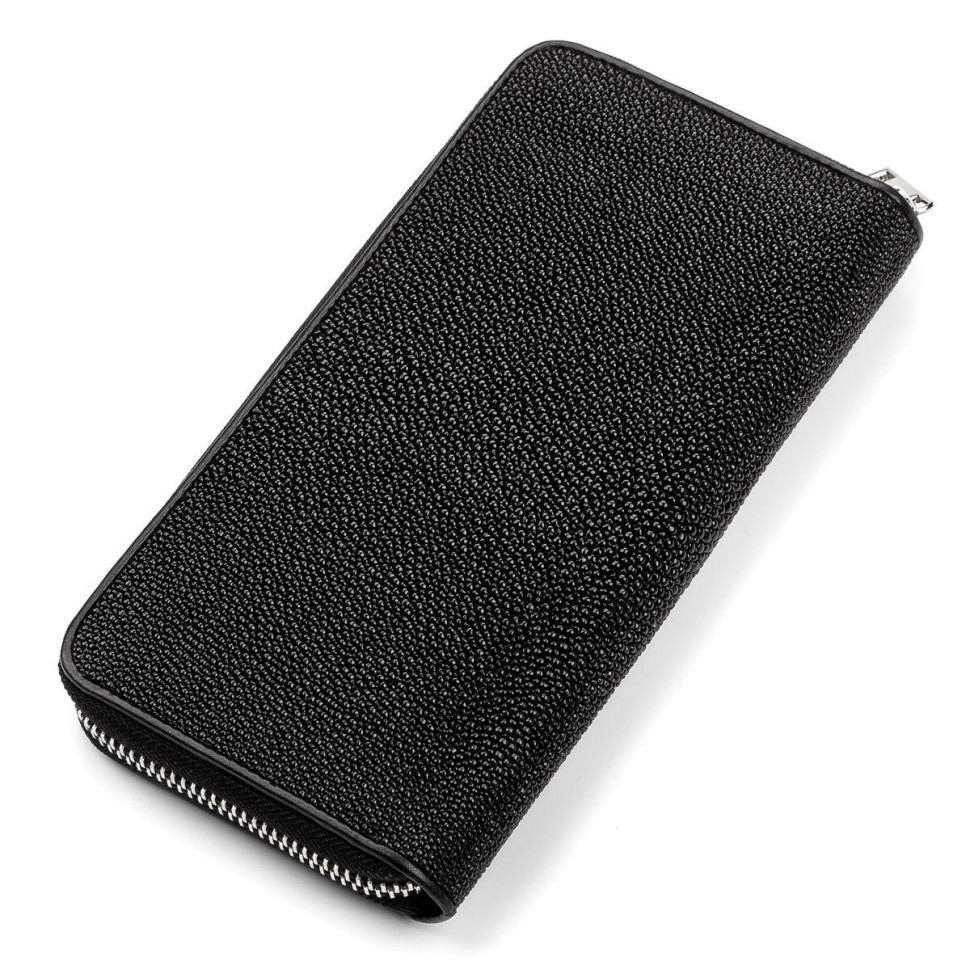 Кошелек женский из натуральной морского ската Ekzotic Leather Черный (stw 138)
