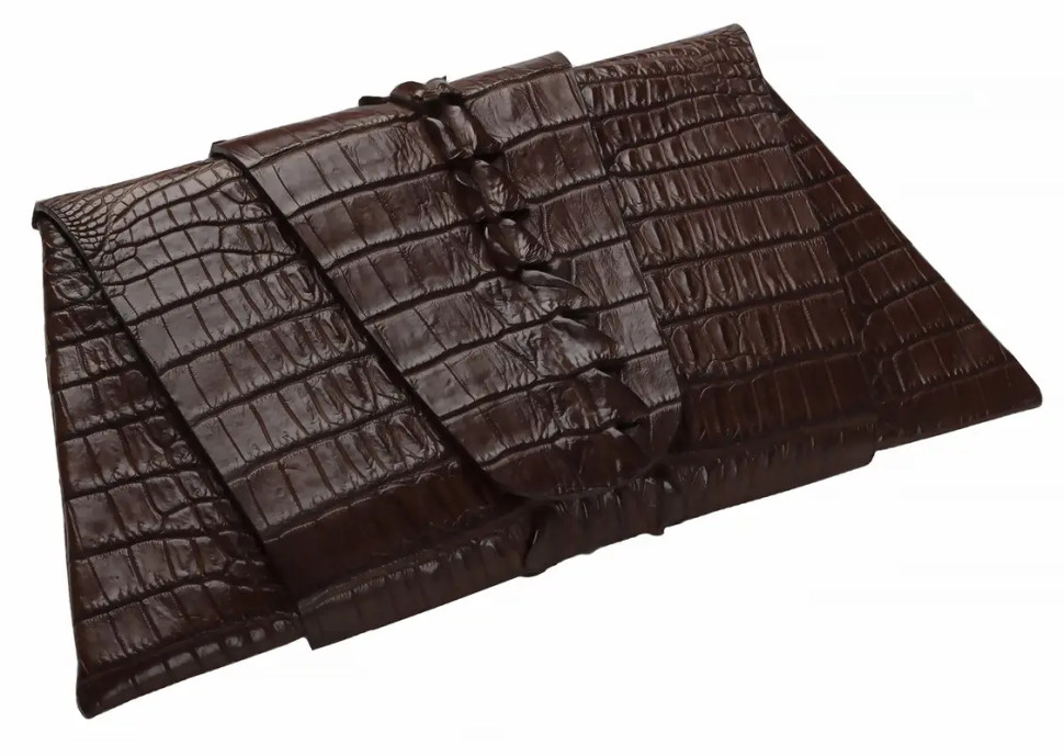 Клатч из кожи крокодила Ekzotic Leather Коричневый (ccl01)