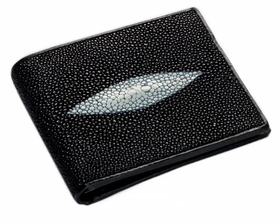 Портмоне из кожи ската Ekzotic Leather Черное (stw21)