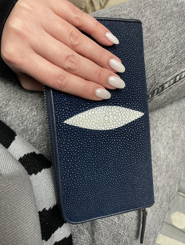 Кошелек из кожи ската Ekzotic Leather Синий (stw30_3)