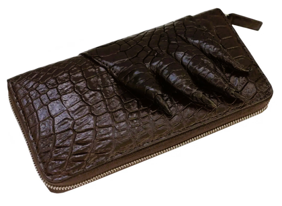 Кошелек-клатч  из натуральной кожи крокодила  Ekzotic Leather Коричневый   (cw 28)