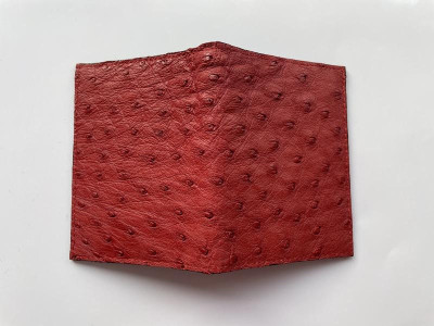 Визитница из кожи страуса Ekzotic Leather Красная (och02)