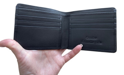 Гаманець чоловічий чорний із натуральної шкіри крокодила  Ekzotic Leather (c ...