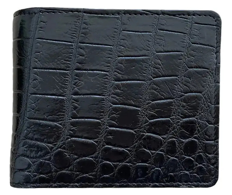 Гаманець чоловічий чорний із натуральної шкіри крокодила  Ekzotic Leather (cw 35)