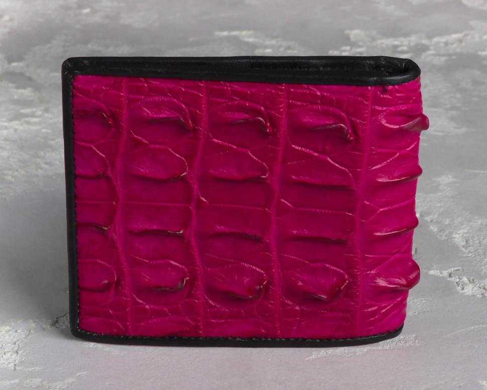 Портмоне из кожи крокодила Ekzotic leather Розовое (cw06)