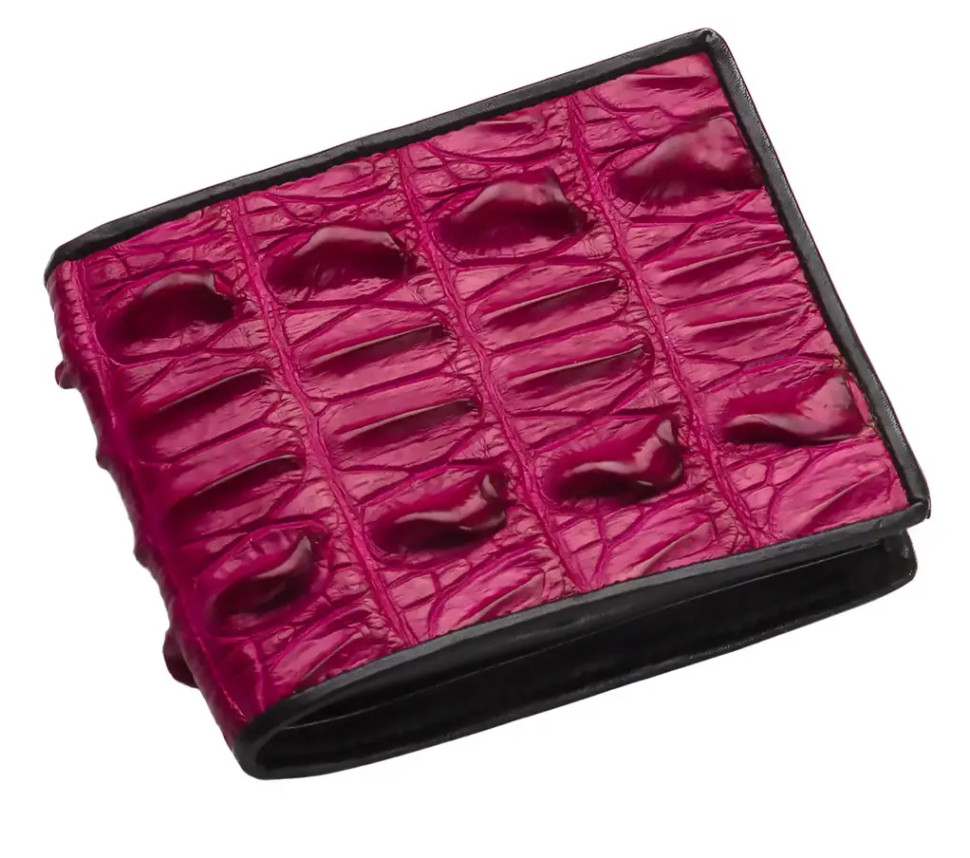 Портмоне из кожи крокодила Ekzotic leather Розовое (cw06)