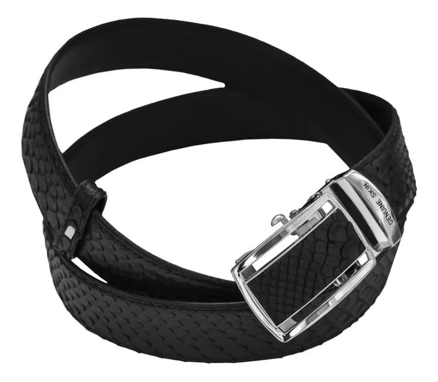Ремень из кожи питона  Ekzotic Leather Черный (snb 05_1)