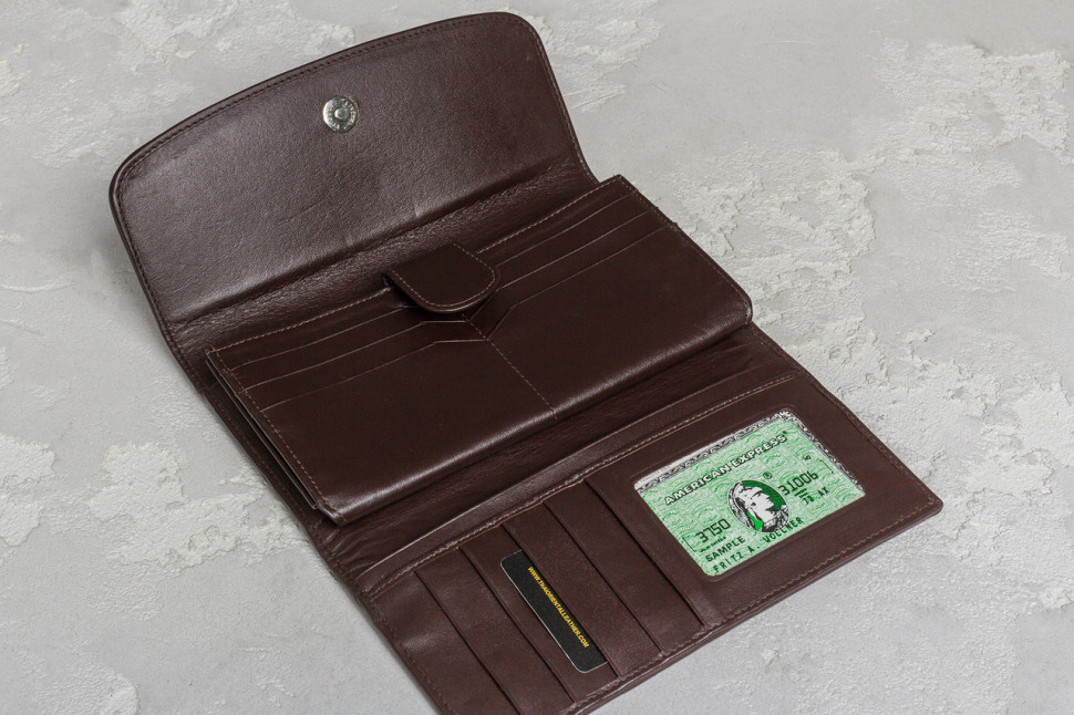Кошелек из кожи страусаEkzotic leather  Коричневый (ow03)