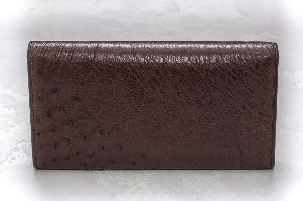 Кошелек из кожи страусаEkzotic leather  Коричневый (ow03)