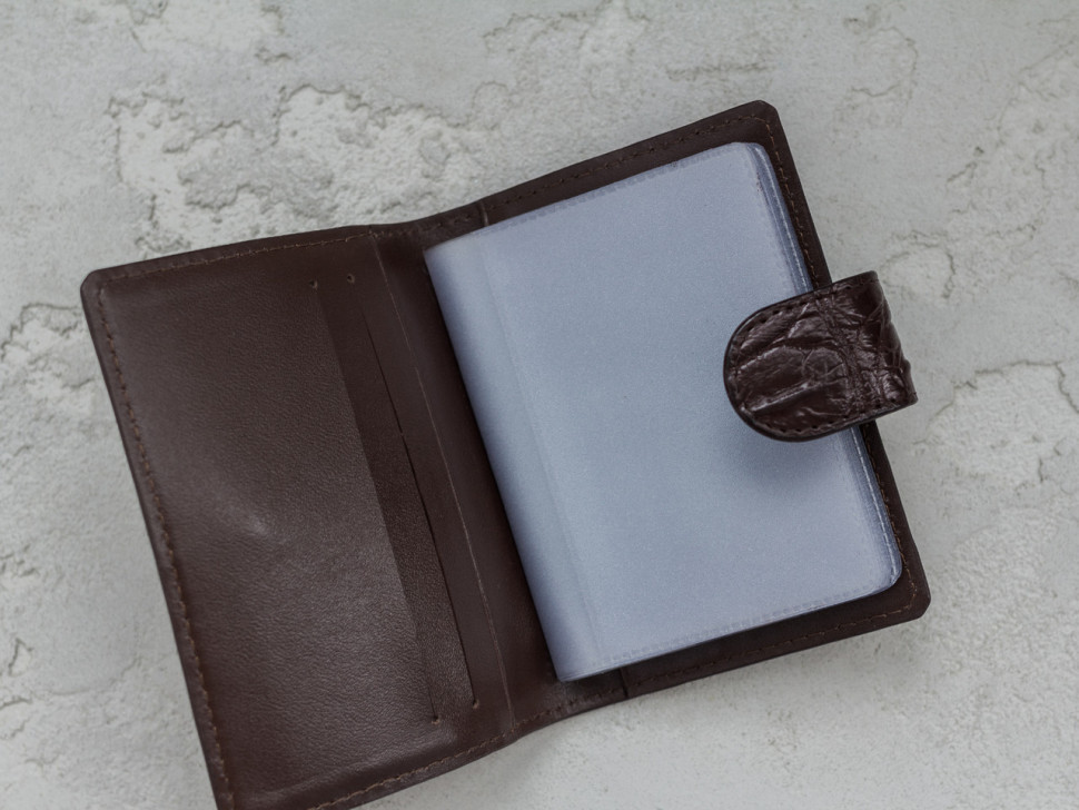 Визитница из кожи крокодила  Ekzotic Leather Коричневый (crc03)