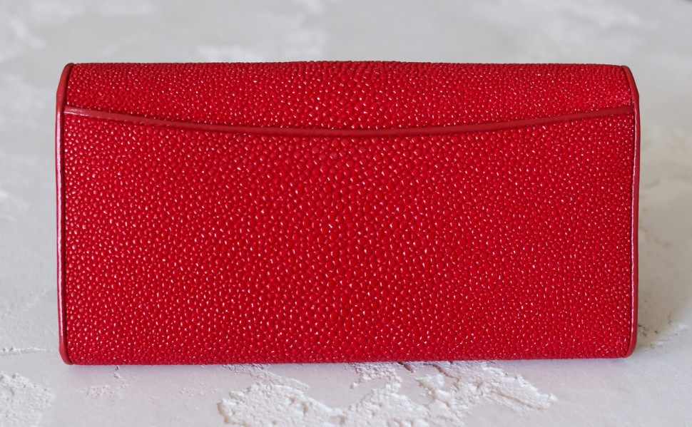 Кошелек из кожи ската Ekzotic leather Красный (stw 20)