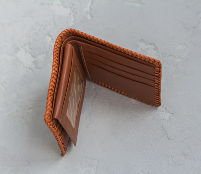 Кошелек из кожи крокодила с оплеткой  Ekzotic Leather Коричневый (cw17_1)