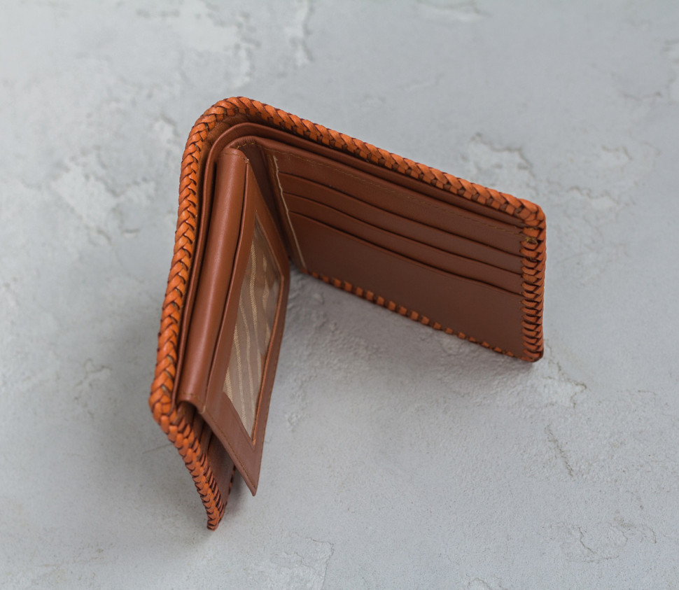 Кошелек из кожи крокодила с оплеткой  Ekzotic Leather Коричневый (cw17_1)