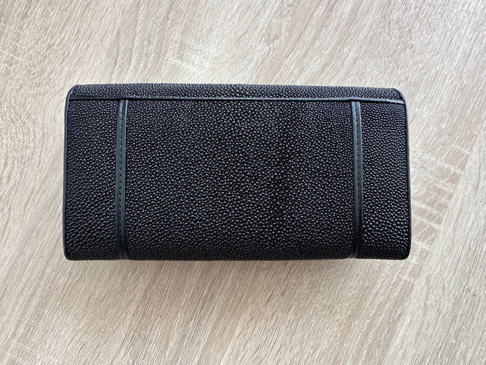 Кошелек из кожи ската Ekzotic leather Черный (stw 15)