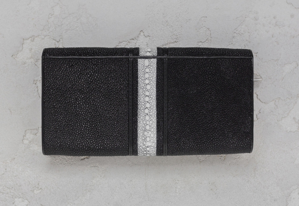 Кошелек женский из натуральной кожи морского ската  Ekzotic Leather Черный (stw 79_1)