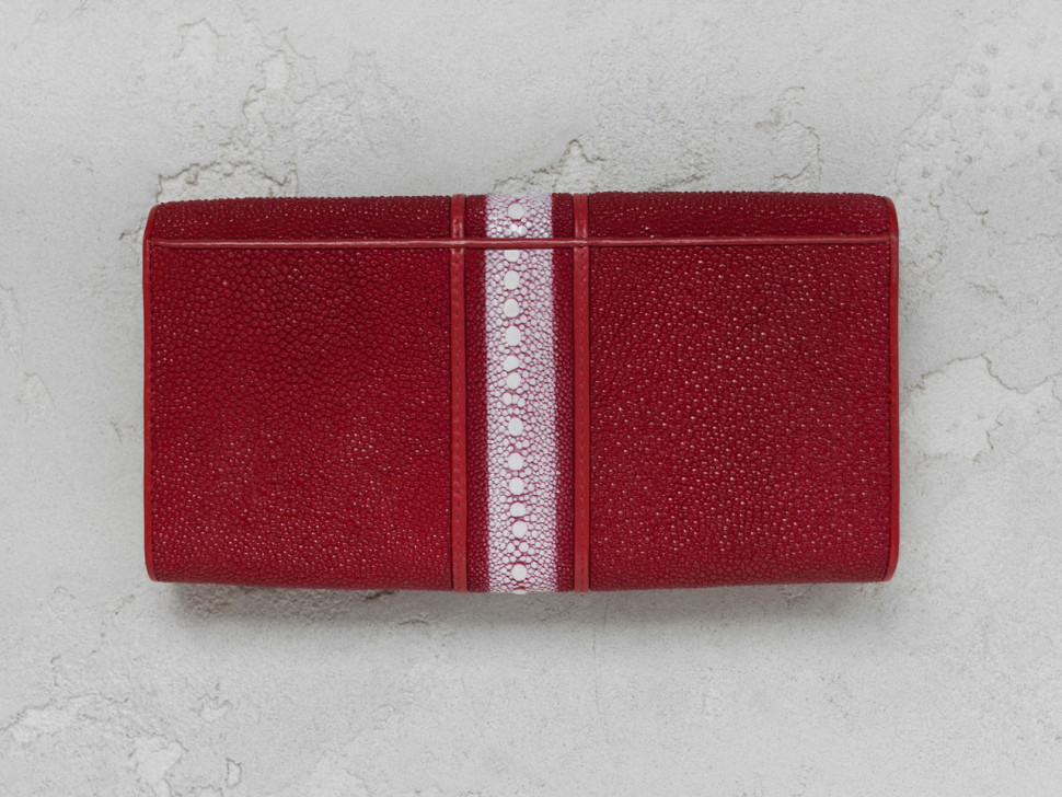 Кошелек женский Ekzotic leather из натуральной кожи морского ската Красный (stw 79_2)