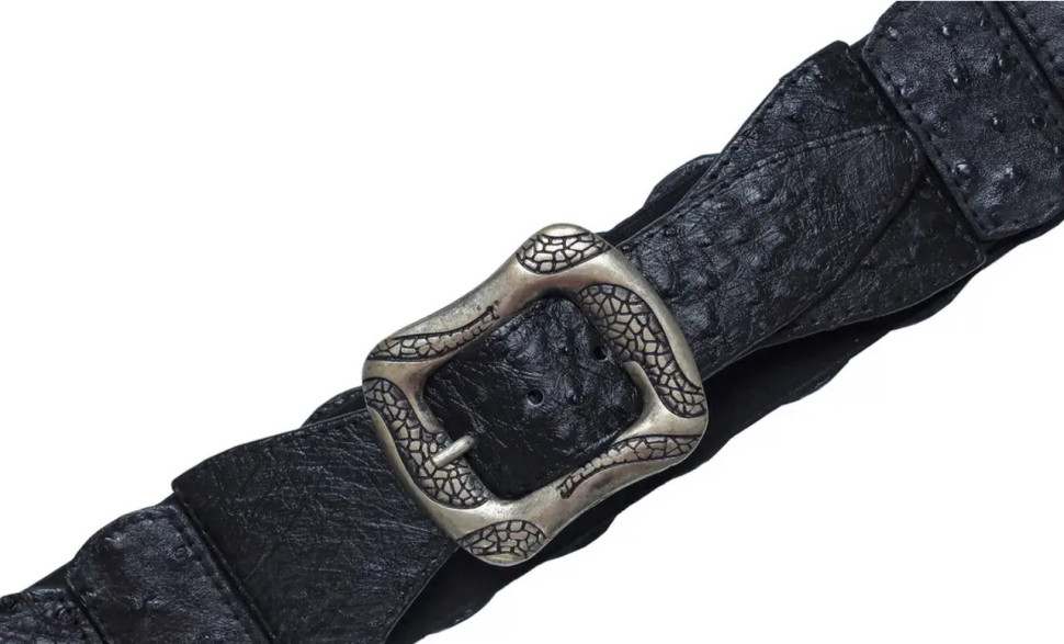 Пояс из кожи страуса женский Ekzotic leather Черный (osb01)