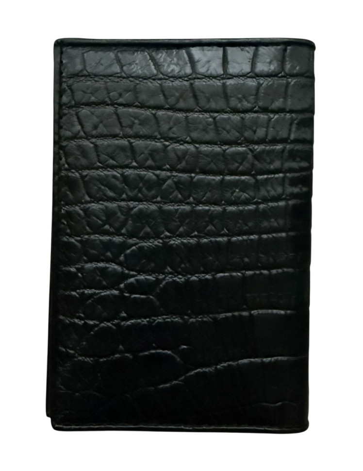 Обкладинка на паспорт із натуральної шкіри крокодила  Ekzotic Leather чорна (cp 01)