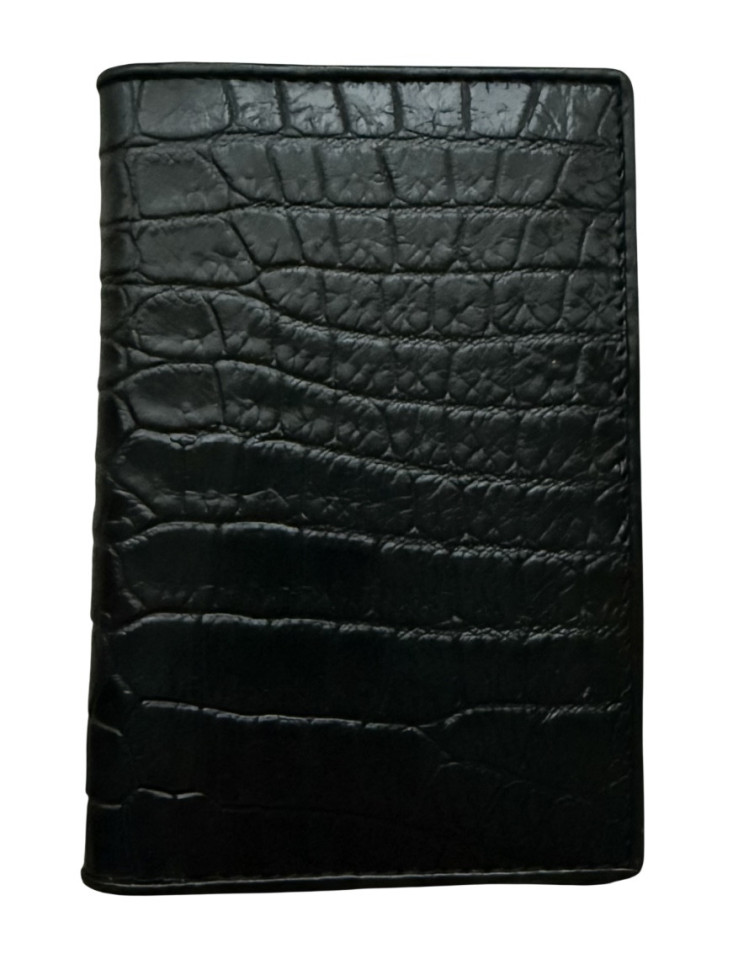 Обкладинка на паспорт із натуральної шкіри крокодила  Ekzotic Leather чорна (cp 01)