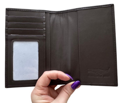 Обкладинка на паспорт із натуральної шкіри крокодила  Ekzotic Leather коричн ...