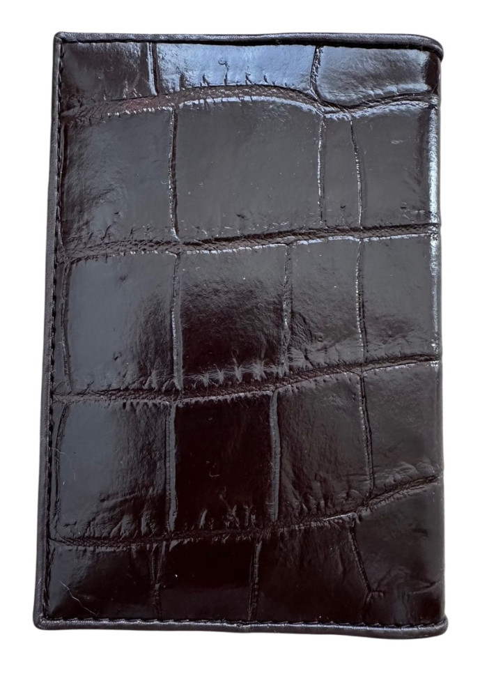 Обкладинка на паспорт із натуральної шкіри крокодила  Ekzotic Leather коричнева (cp02)