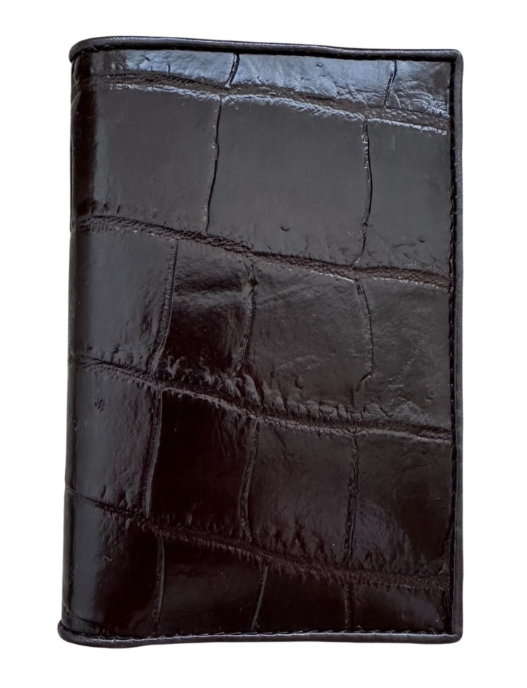 Обкладинка на паспорт із натуральної шкіри крокодила  Ekzotic Leather коричнева (cp02)