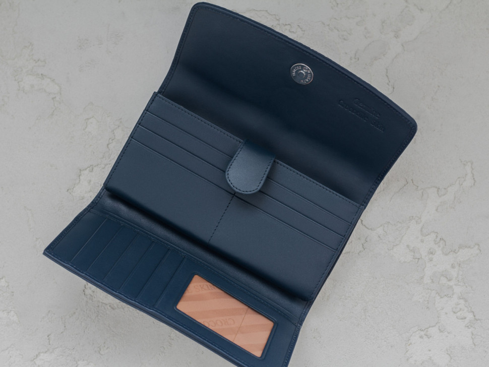 Кошелек из кожи крокодила Ekzotic Leather Синий (cw25_1)