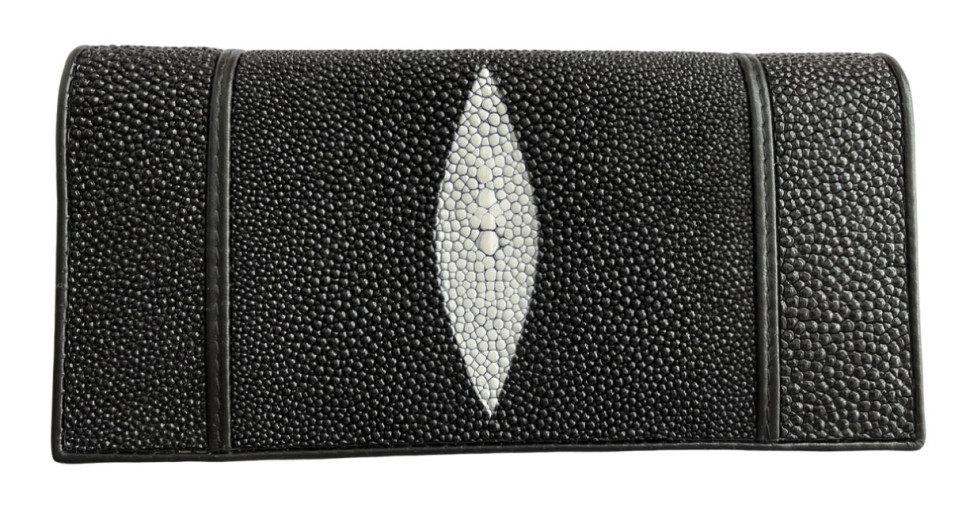 Кошелек из ската  Ekzotic Leather Черный (stw 29)
