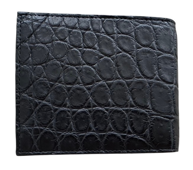 Затискач для грошей купюр із натуральної шкіри крокодила  Ekzotic Leather Чорний (сс 03)