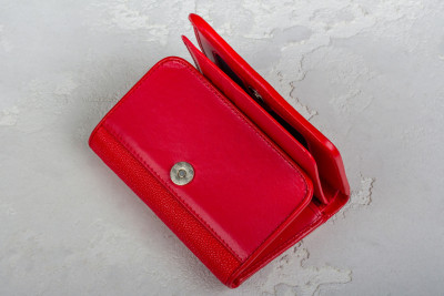 Кошелек из кожи ската  Ekzotic Leather Красный (stw 18_2)