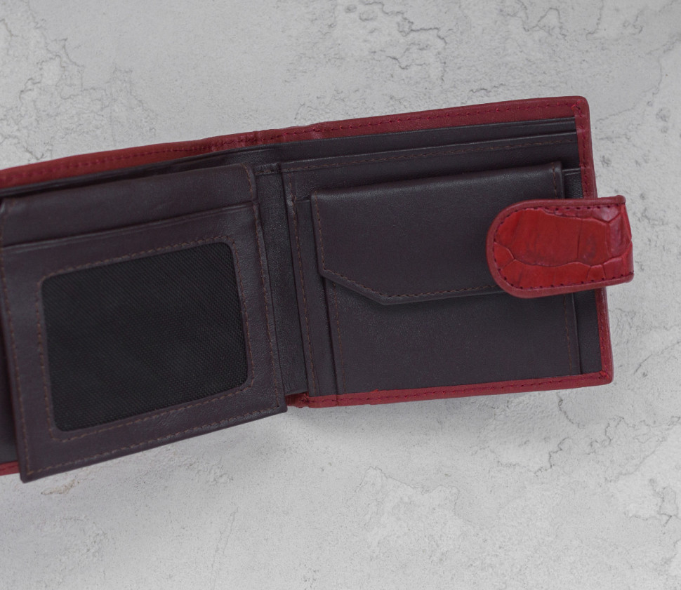 Кошелек из кожи крокодила  Ekzotic Leather Бордовый (cw 34_12)