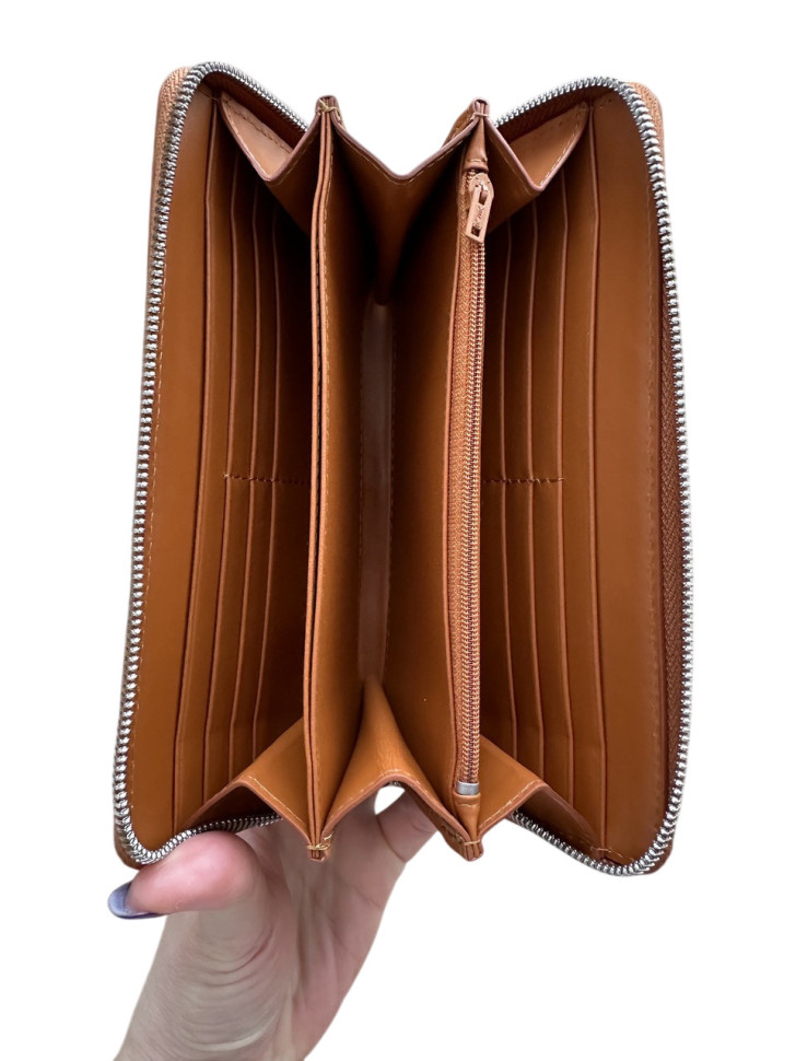 Гаманець із натуральної шкіри крокодила світло-коричневий  Ekzotic Leather коньячний на блискавці