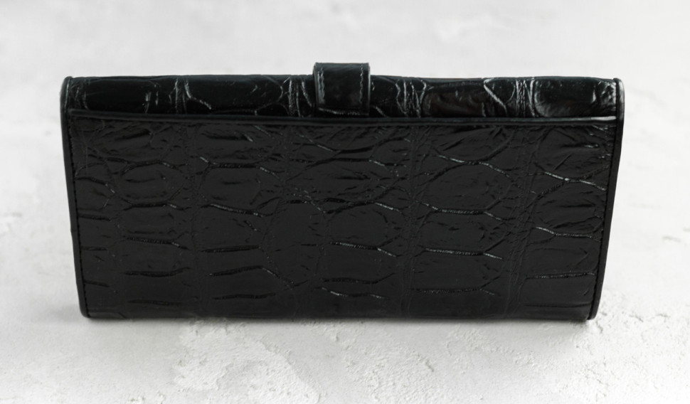 Кошелек из кожи крокодила женский  Ekzotic Leather Черный (cw24)